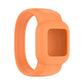 Orange silicone replacement watch band with square connector, no buckle