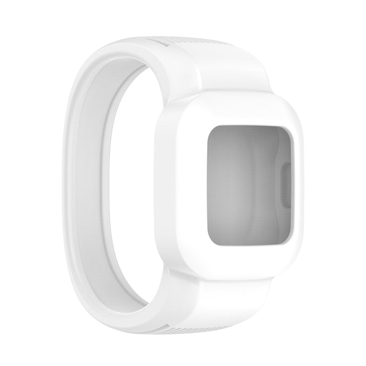 White silicone replacement watch band with square connector, no buckle