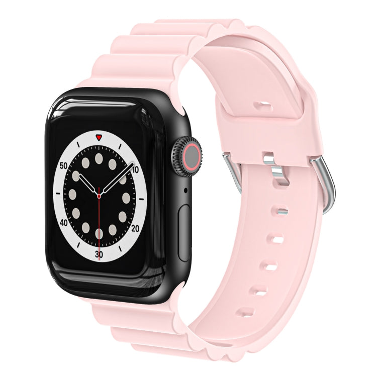 Business B Style Silicone Watch Strap, For Apple Watch Series 7 45mm / 6 & SE & 5 & 4 44mm / 3 & 2 & 1 42mm, For Apple Watch Ultra 49mm / Series 8&7 45mm / SE 2&6&SE&5&4 44mm / 3&2&1 42mm