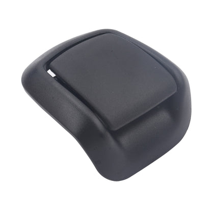 Left seat backrest adjustment handle, dark gray/black rectangular button