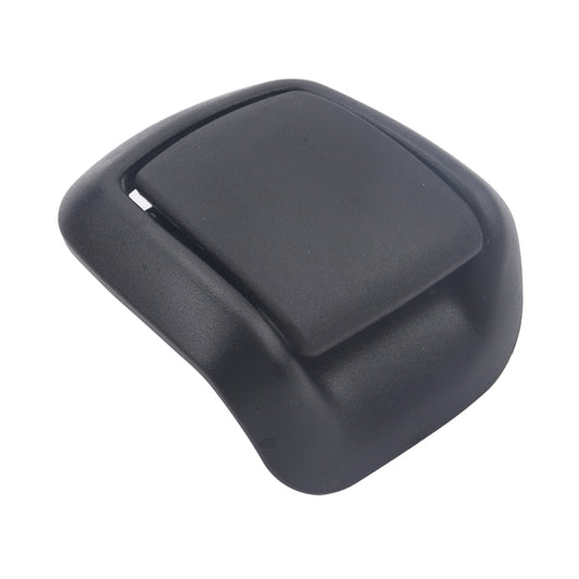 Left seat backrest adjustment handle, dark gray/black rectangular button