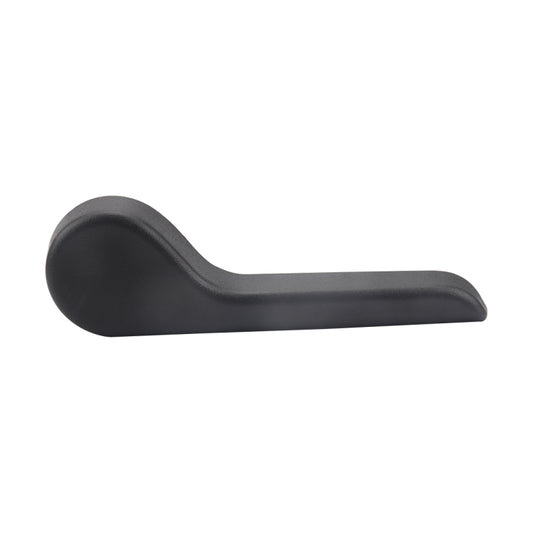 Car seat adjustment handle, dark gray plastic with rounded knob and extended arm