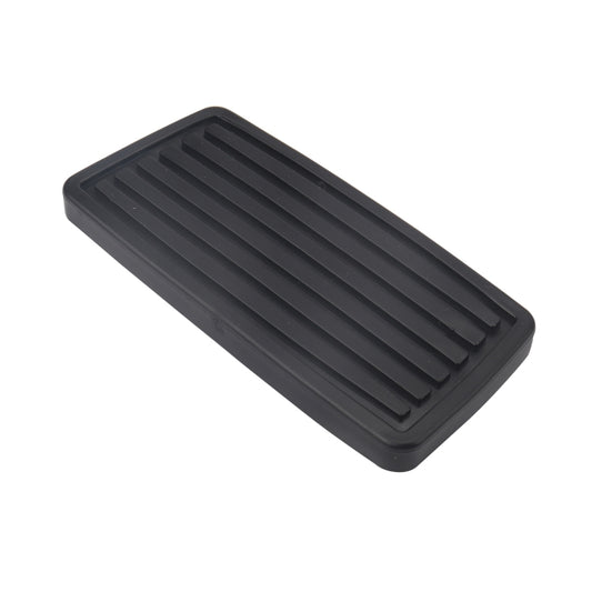 Black rubber car brake pedal cover with non-slip tread grooves
