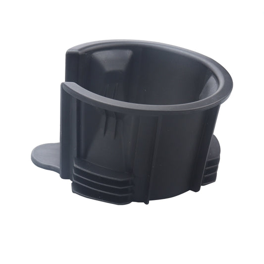 Car cup holder insert set, dark plastic cup holder with curved rim and side support tabs
