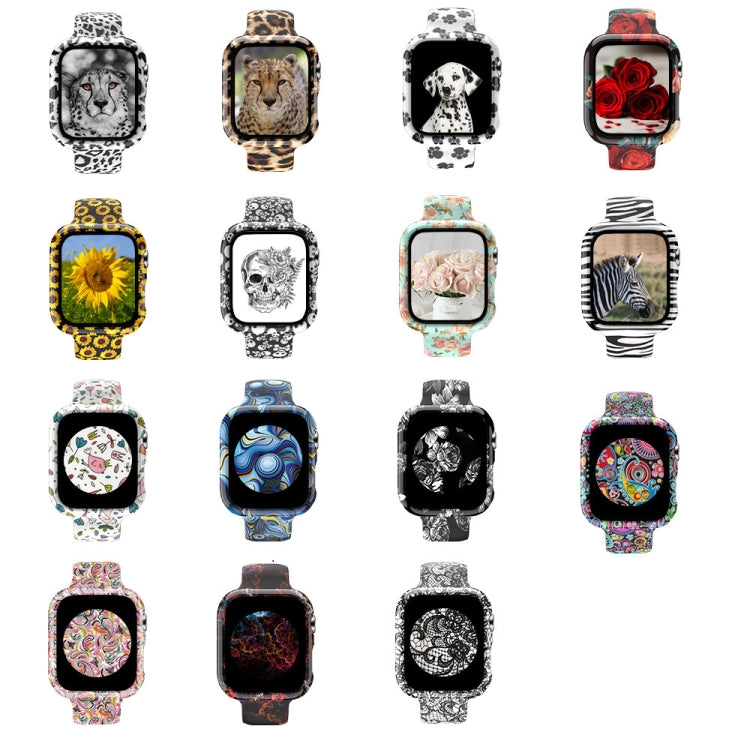 Silicone Printing Integrated Replacement Watch Case Watchband, For Apple Watch Series 6 / 5 / 4 / Watch SE 44mm, For Apple Watch Series 6 / 5 / 4 / Watch SE 40mm, For Apple Watch Series 3 & 2 & 1 42mm, For Apple Watch Series 3 & 2 & 1 38mm