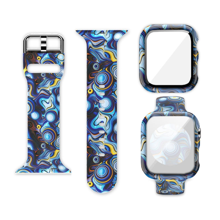 Silicone Printing Integrated Replacement Watch Case Watchband, For Apple Watch Series 6 / 5 / 4 / Watch SE 44mm, For Apple Watch Series 6 / 5 / 4 / Watch SE 40mm, For Apple Watch Series 3 & 2 & 1 42mm, For Apple Watch Series 3 & 2 & 1 38mm