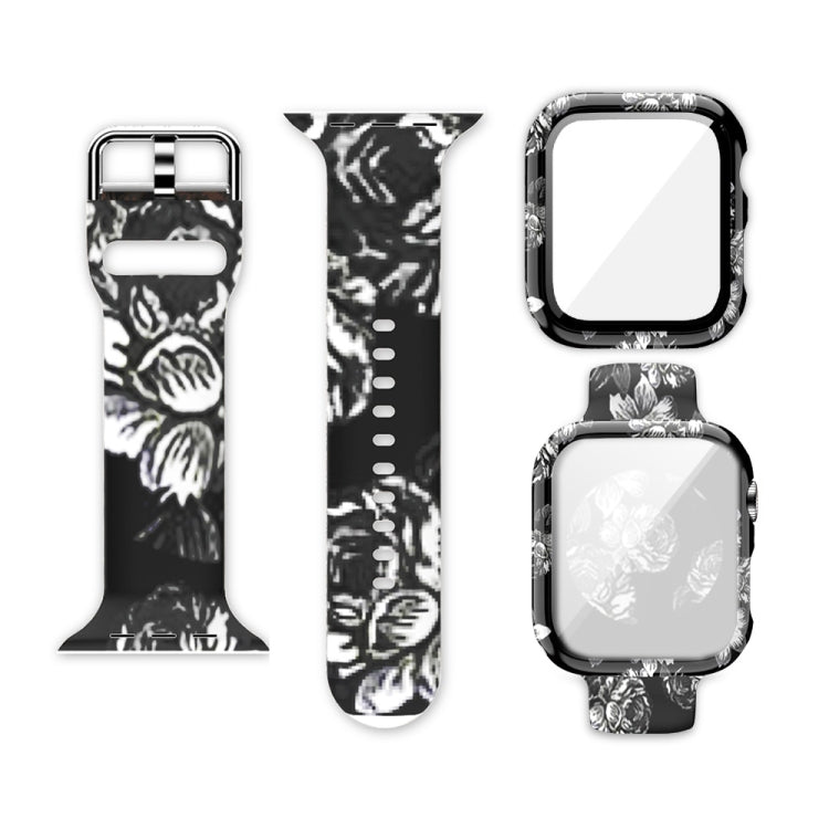 Silicone Printing Integrated Replacement Watch Case Watchband, For Apple Watch Series 6 / 5 / 4 / Watch SE 44mm, For Apple Watch Series 6 / 5 / 4 / Watch SE 40mm, For Apple Watch Series 3 & 2 & 1 42mm, For Apple Watch Series 3 & 2 & 1 38mm