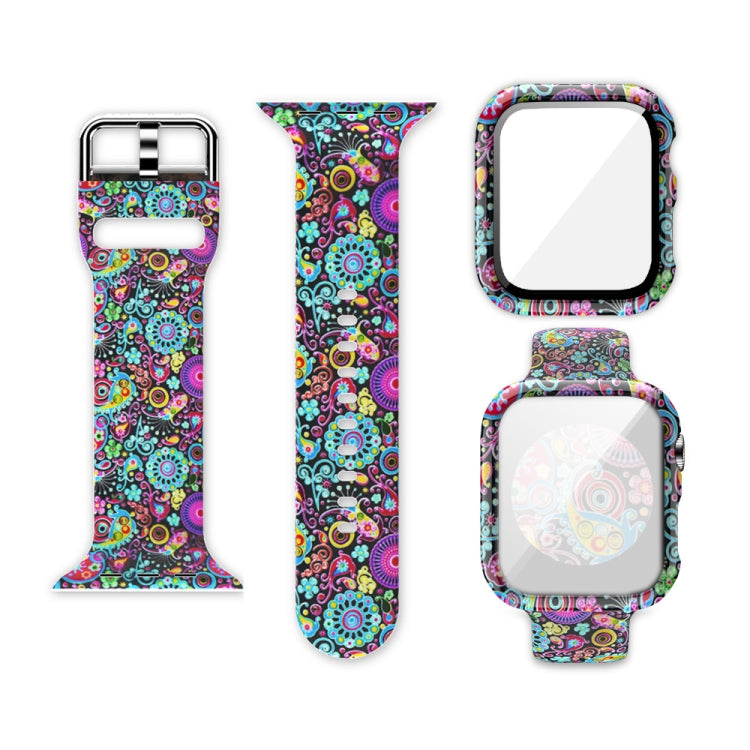 Silicone Printing Integrated Replacement Watch Case Watchband, For Apple Watch Series 6 / 5 / 4 / Watch SE 44mm, For Apple Watch Series 6 / 5 / 4 / Watch SE 40mm, For Apple Watch Series 3 & 2 & 1 42mm, For Apple Watch Series 3 & 2 & 1 38mm