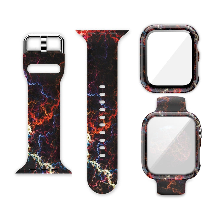 Silicone Printing Integrated Replacement Watch Case Watchband, For Apple Watch Series 6 / 5 / 4 / Watch SE 44mm, For Apple Watch Series 6 / 5 / 4 / Watch SE 40mm, For Apple Watch Series 3 & 2 & 1 42mm, For Apple Watch Series 3 & 2 & 1 38mm