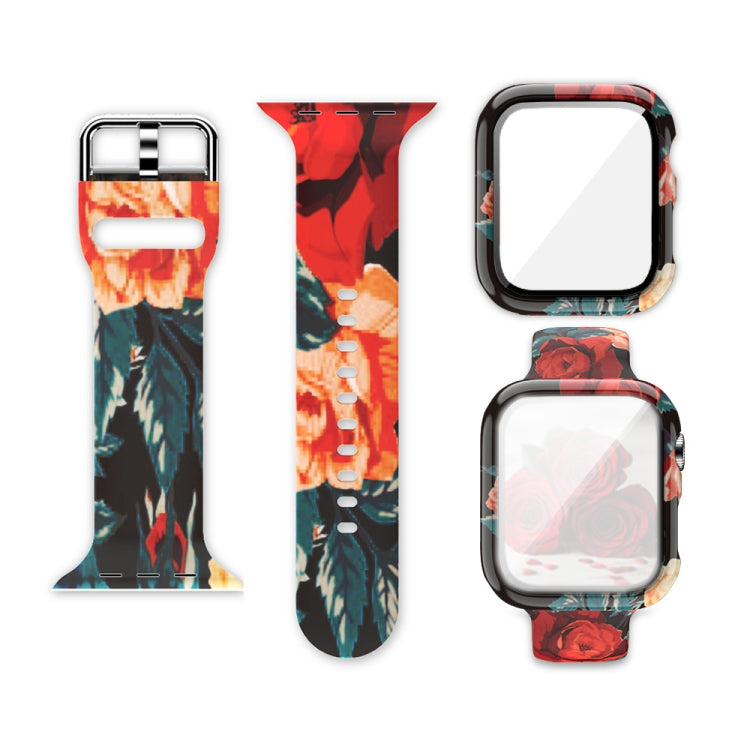 Silicone Printing Integrated Replacement Watch Case Watchband, For Apple Watch Series 6 / 5 / 4 / Watch SE 44mm, For Apple Watch Series 6 / 5 / 4 / Watch SE 40mm, For Apple Watch Series 3 & 2 & 1 42mm, For Apple Watch Series 3 & 2 & 1 38mm