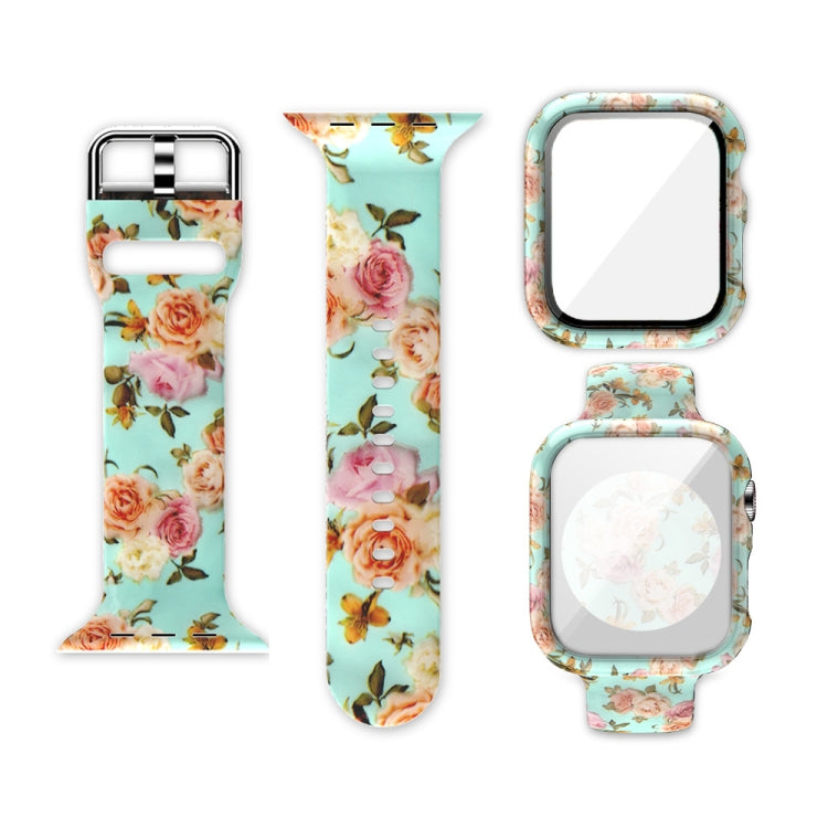 Silicone Printing Integrated Replacement Watch Case Watchband, For Apple Watch Series 6 / 5 / 4 / Watch SE 44mm, For Apple Watch Series 6 / 5 / 4 / Watch SE 40mm, For Apple Watch Series 3 & 2 & 1 42mm, For Apple Watch Series 3 & 2 & 1 38mm