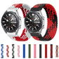 Braided elastic replacement watch bands in red-black and red-white colors