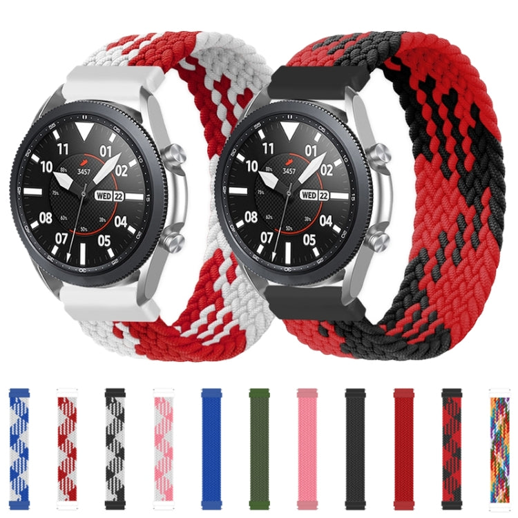 Braided elastic replacement watch bands in red-black and red-white colors