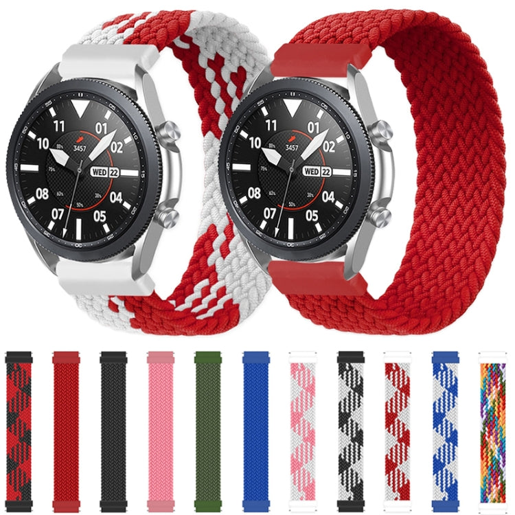 Braided nylon watch straps, red and white patterns, with silver metal clasp