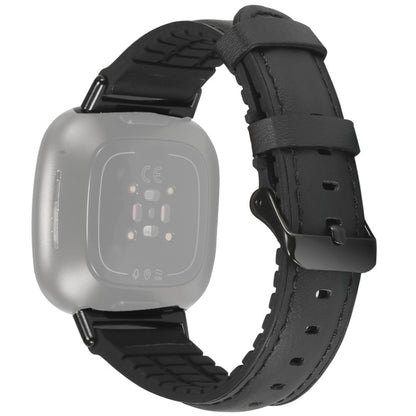 Leather + Silicone Replacement Strap Watchband, For Fitbit Versa 3
