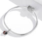 Snake-chain bracelet with silver ladybug pendant charm featuring red enamel and black center