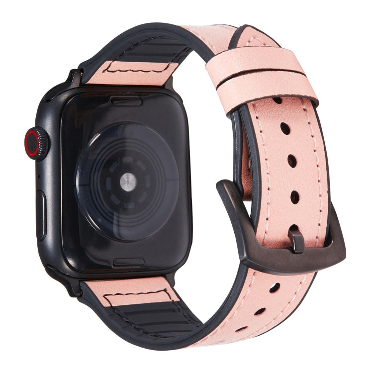 Crazy Horse Texture Leather Replacement Watchbands For Apple Watch Series, 7 45mm / 6 & SE & 5 & 4 44mm / 3 & 2 & 1 42mm, 7 41mm / 6 & SE & 5 & 4 40mm / 3 & 2 & 1 38mm