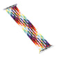 Rainbow braided watchband strap with zigzag multicolor weave and metal pin ends