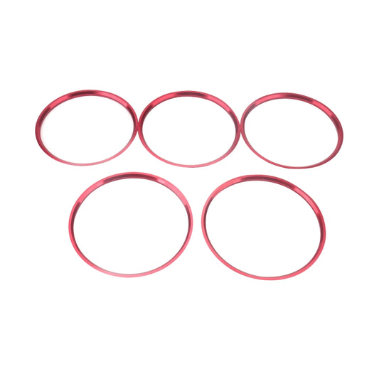Set of 5 red-pink air vent decorative rings