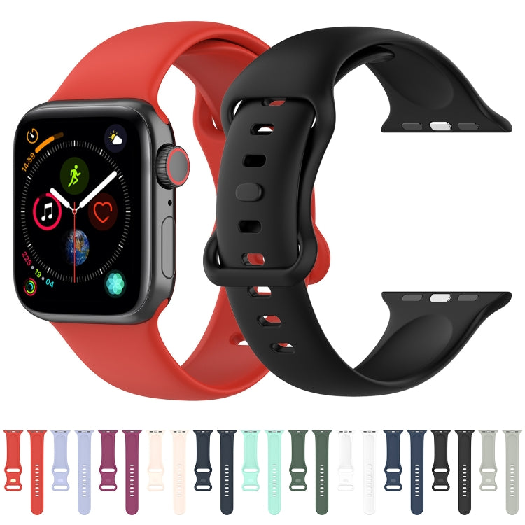 Silicone Apple Watch bands set: red and black straps with adjustable holes