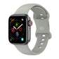 Silicone watch band for Apple Watch, light gray with perforated strap and pin clasp