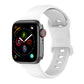 Silicone watch band for Apple Watch, white with perforated strap and pin clasp