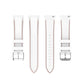 Set of white silicone 22mm watch straps with orange stitching and metal clasps