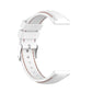 22mm silicone watch strap in white with orange stitching and silver buckle hardware