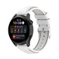 22mm silicone watch strap in white with orange stitching, paired with a smartwatch