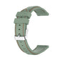 22mm silicone watch strap in light green with red-orange stitching and silver buckle