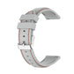 White silicone watch strap with orange stitching, adjustable buckle and 22mm width