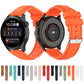 Orange silicone watch strap with black connectors; matching color strap set shown