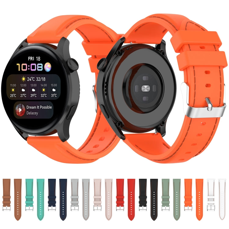 Orange silicone watch strap with black connectors; matching color strap set shown