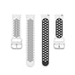 22mm perforated silicone watch strap set with metal clasps, white and black styles