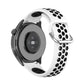 22mm sport silicone watch strap, black with white perforations and metal clasp