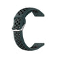 22mm sport silicone watch strap, dark green with perforations and metal clasp