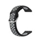 22mm sport silicone watch strap, dark gray with light gray perforations and metal clasp