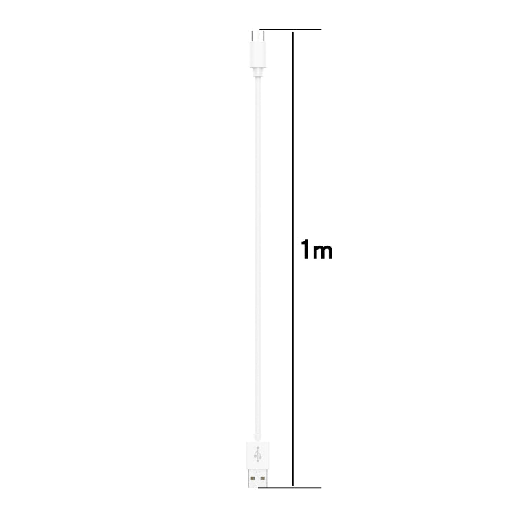 1m white USB-A charging cable with compact charging connector for magnetic smartwatch dock