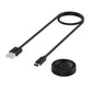 Black magnetic smartwatch charger cable with USB-A plug, USB-C end, and round charging base
