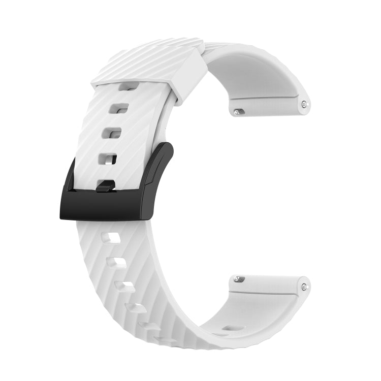 For Suunto 7 24mm Solid Color Silicone Replacement Strap Watchband