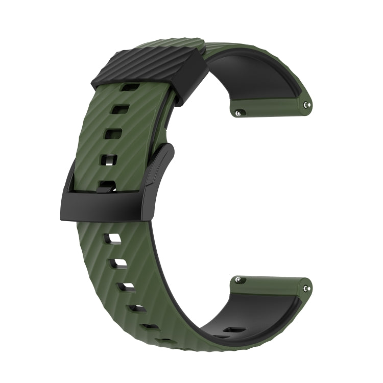 For Suunto 7 24mm Two-color Silicone Replacement Strap Watchband