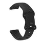 Black silicone watch band with perforation holes and internal buckle