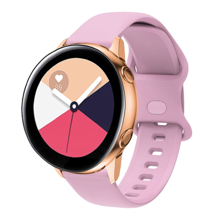 Lavender silicone perforated watch strap with internal buckle