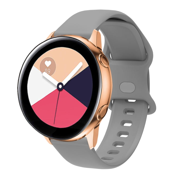 Gray perforated silicone watch band with rose-gold buckle for Huawei Watch 3