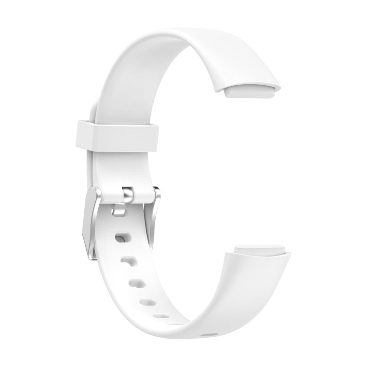 White silicone watch band with buckle clasp and perforation holes