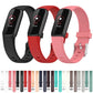 Set of silicone watch bands in multiple colors, including black, red, and pink