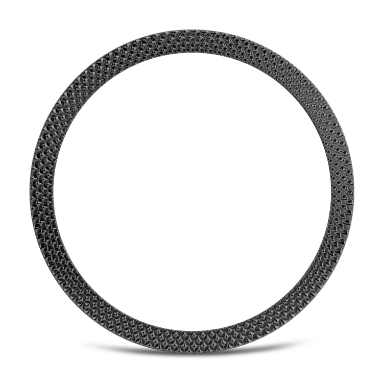 Black rhombus-textured smartwatch bezel ring, textured outer edge