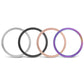 Rhombus-texture smartwatch bezel rings set: silver, black, rose gold, and purple