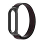 Breathable nylon watch band with black woven strap and subtle red-thread accents