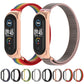 Breathable nylon watch band multi-pack with mixed colors, including rainbow and gray